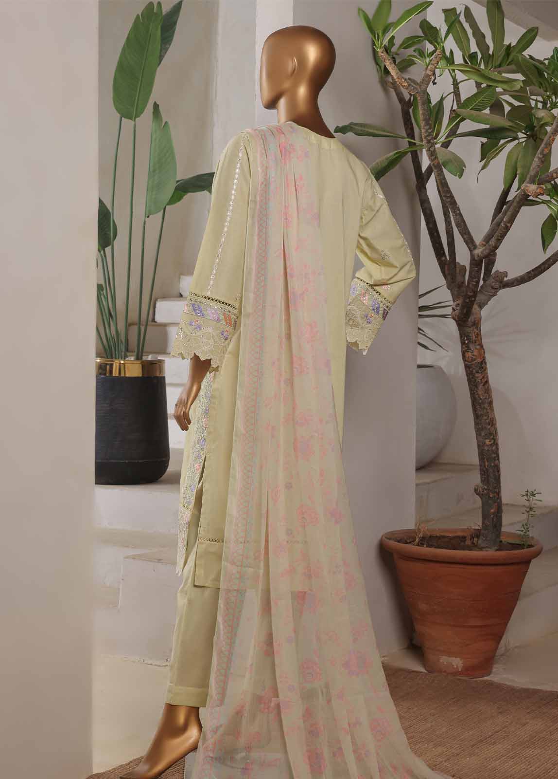 Bin Saeed Fabric - LF-019-EMB R68- 3 Piece Luxury Embroidered Stitched Suit