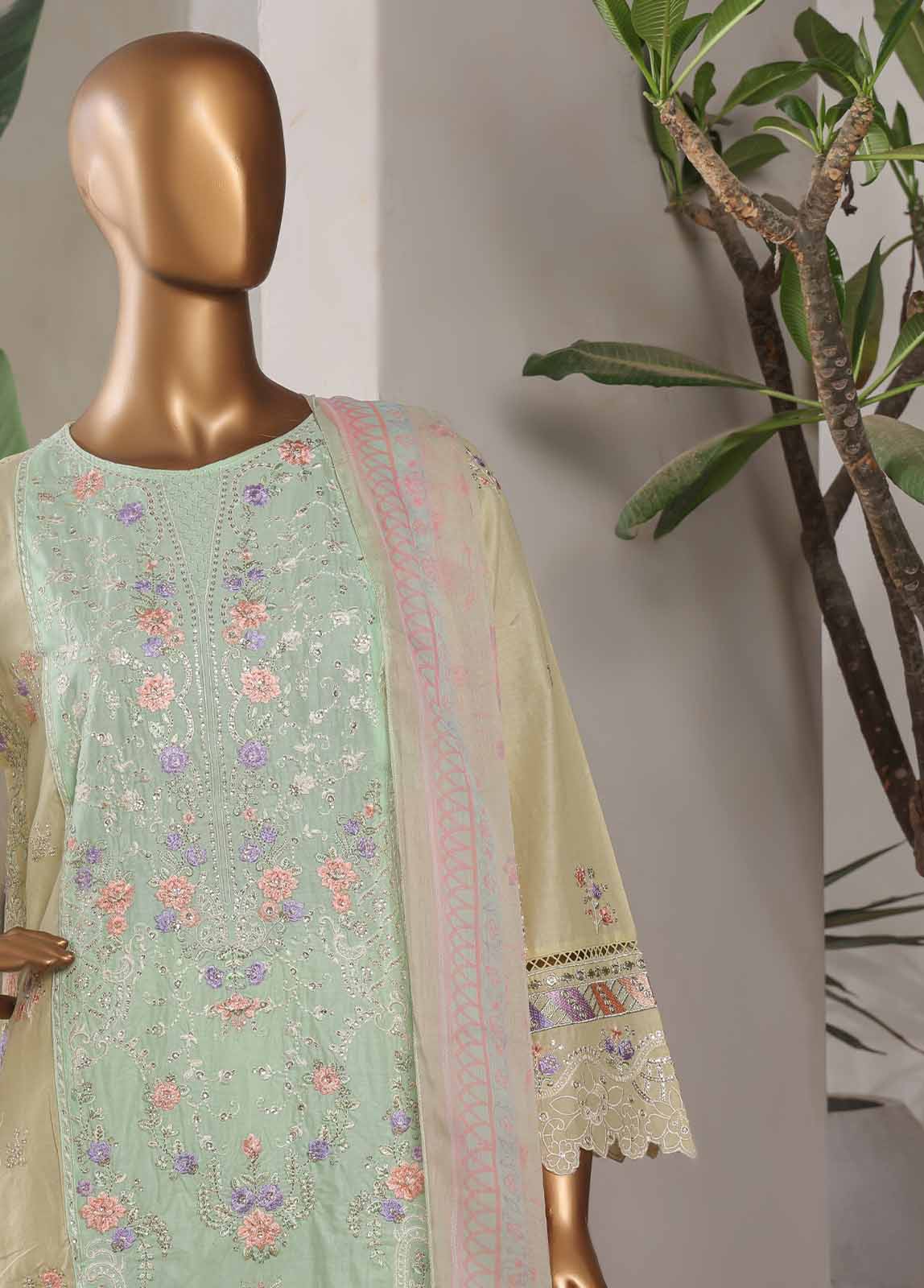 LF-034-EMB R68- 3 Piece Luxury Embroidered Stitched Suit