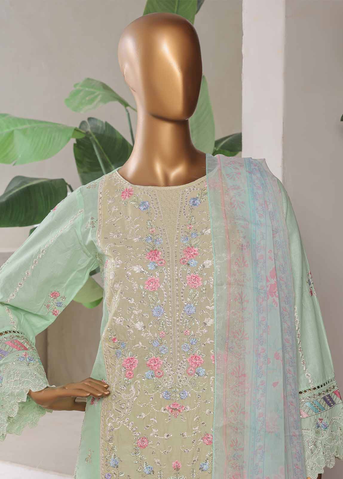 Bin Saeed Fabric - LF-034-EMB R68- 3 Piece Luxury Embroidered Stitched Suit