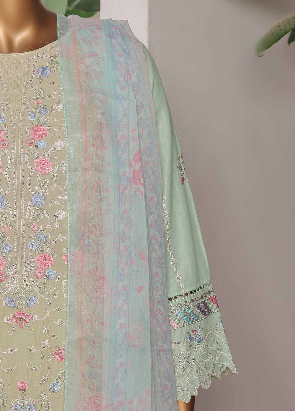 Bin Saeed Fabric - LF-034-EMB R68- 3 Piece Luxury Embroidered Stitched Suit