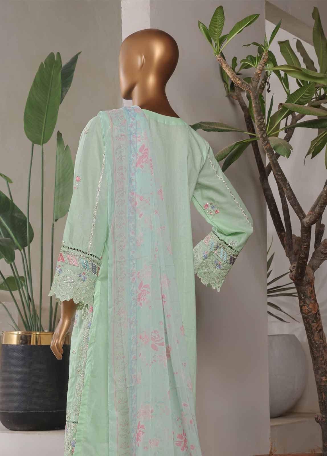 Bin Saeed Fabric - LF-034-EMB R68- 3 Piece Luxury Embroidered Stitched Suit