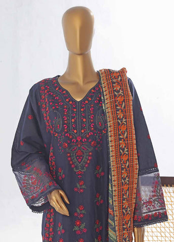 LF-EMB-046A- 3 Piece Embroidered Stitched Suit
