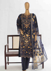 LF-046 F- 3 Piece Luxury Embroidered Stitched Suit