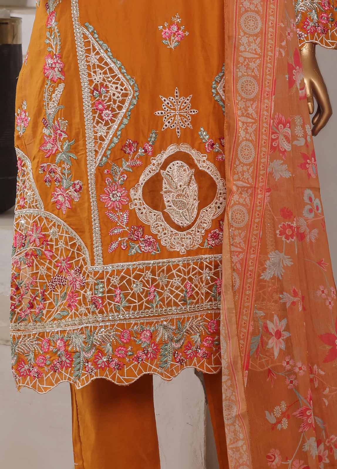 LF-047-EMB R68- 3 Piece Luxury Embroidered Stitched Suit