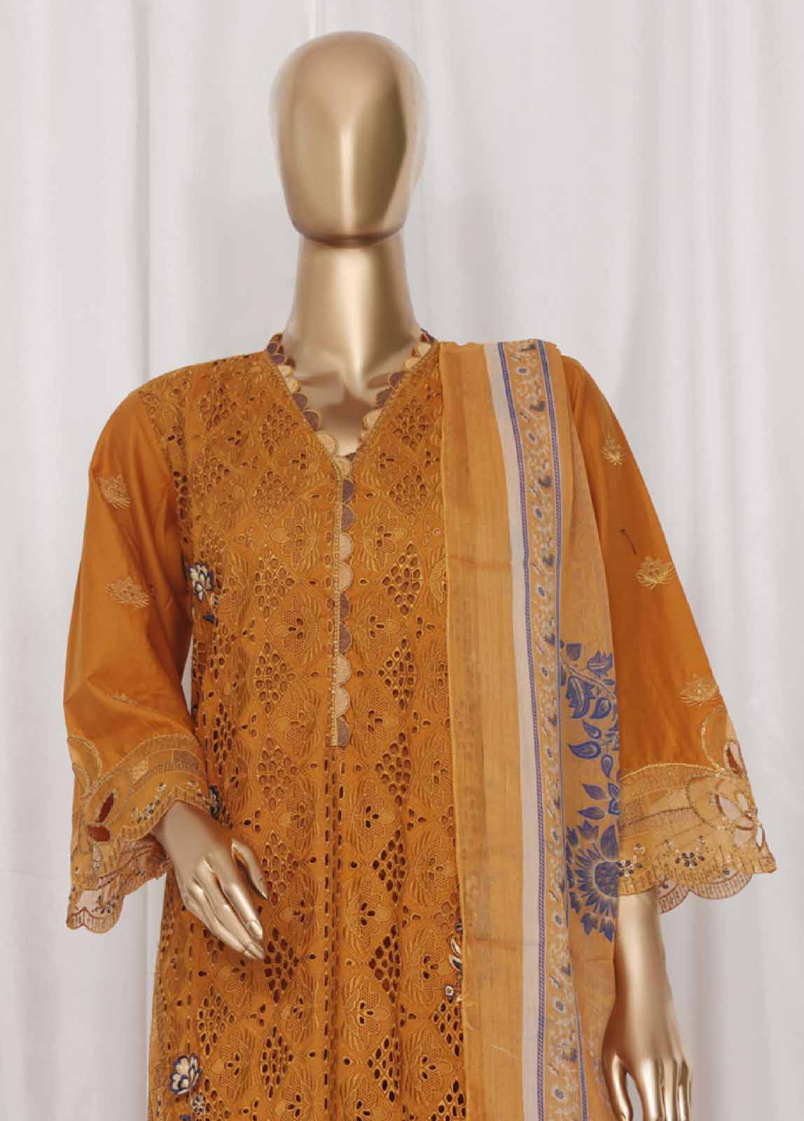 Bin Saeed Fabric - LF-047A- 3 Piece Luxury Embroidered Stitched Suit