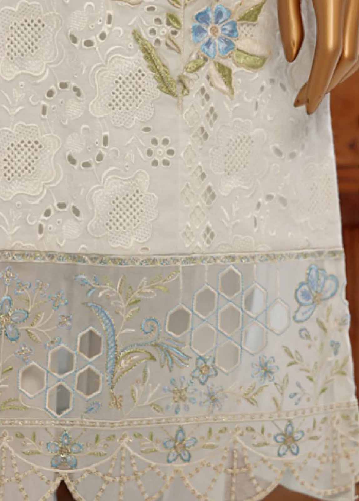 Bin Saeed Fabric - LF-053B- 3 Piece Embroidered Stitched Suit