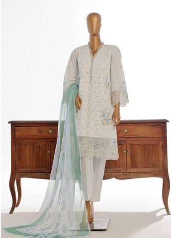 LF-053B- 3 Piece Embroidered Stitched Suit