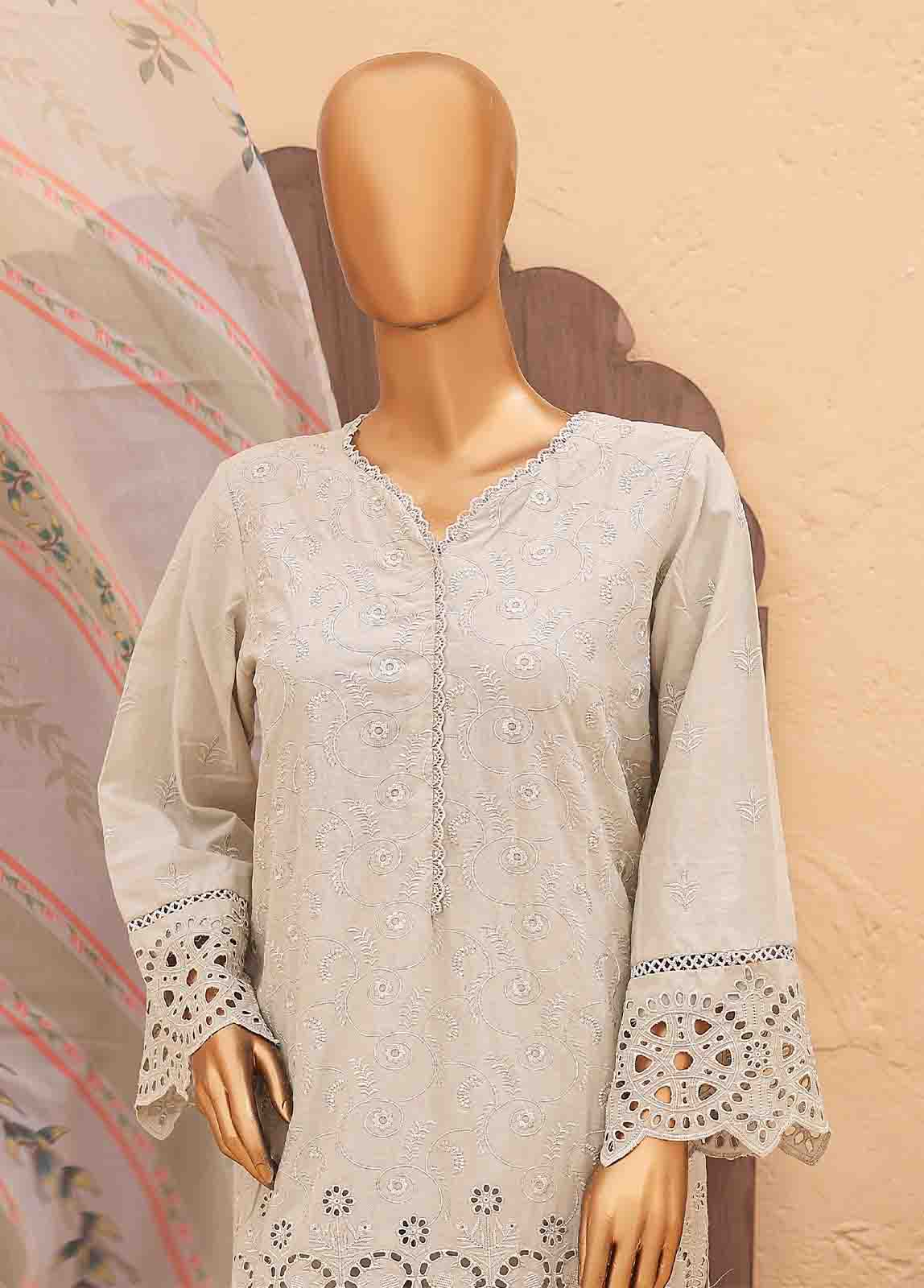 Bin Saeed Fabric - LF-056-3 Piece Chikankari Stitched Suit
