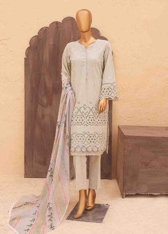 Bin Saeed Fabric - LF-056-3 Piece Chikankari Stitched Suit