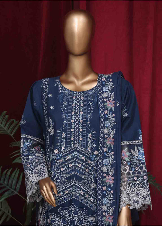 LF-D-59 - 3 Piece Luxury Embroidered Stitched Suit