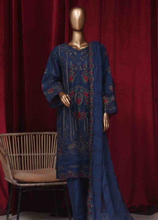 LF-59- 3 Piece Luxury Embroidered Stitched Suit