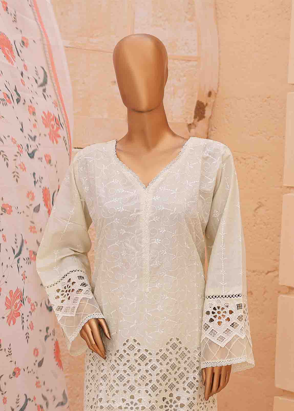 Bin Saeed Fabric - LF-064-3 Piece Chikankari Stitched Suit