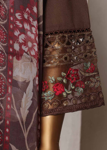 Bin Saeed Fabric - LF-076-EMB B R68- 3 Piece Luxury Embroidered Stitched Suit