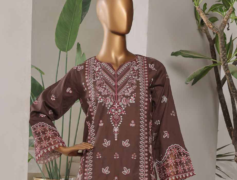 LF-076-EMB R68- 3 Piece Luxury Embroidered Stitched Suit