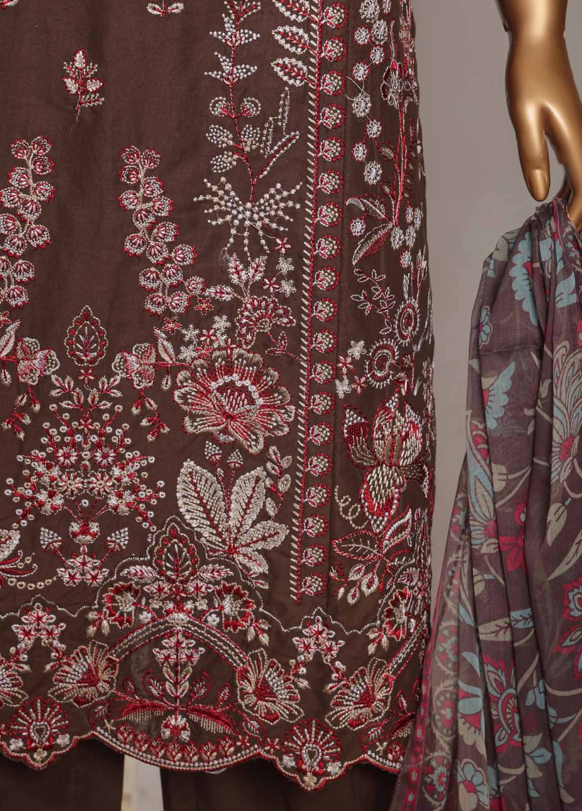 LF-076-EMB R68- 3 Piece Luxury Embroidered Stitched Suit