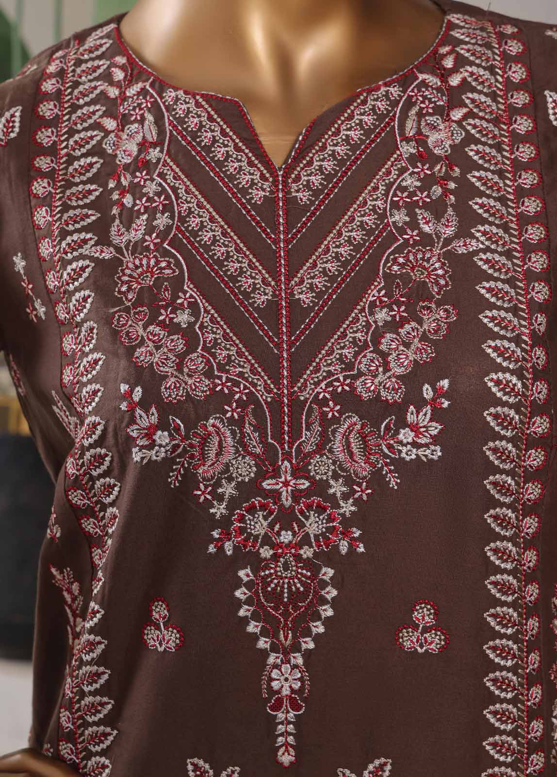 LF-076-EMB R68- 3 Piece Luxury Embroidered Stitched Suit