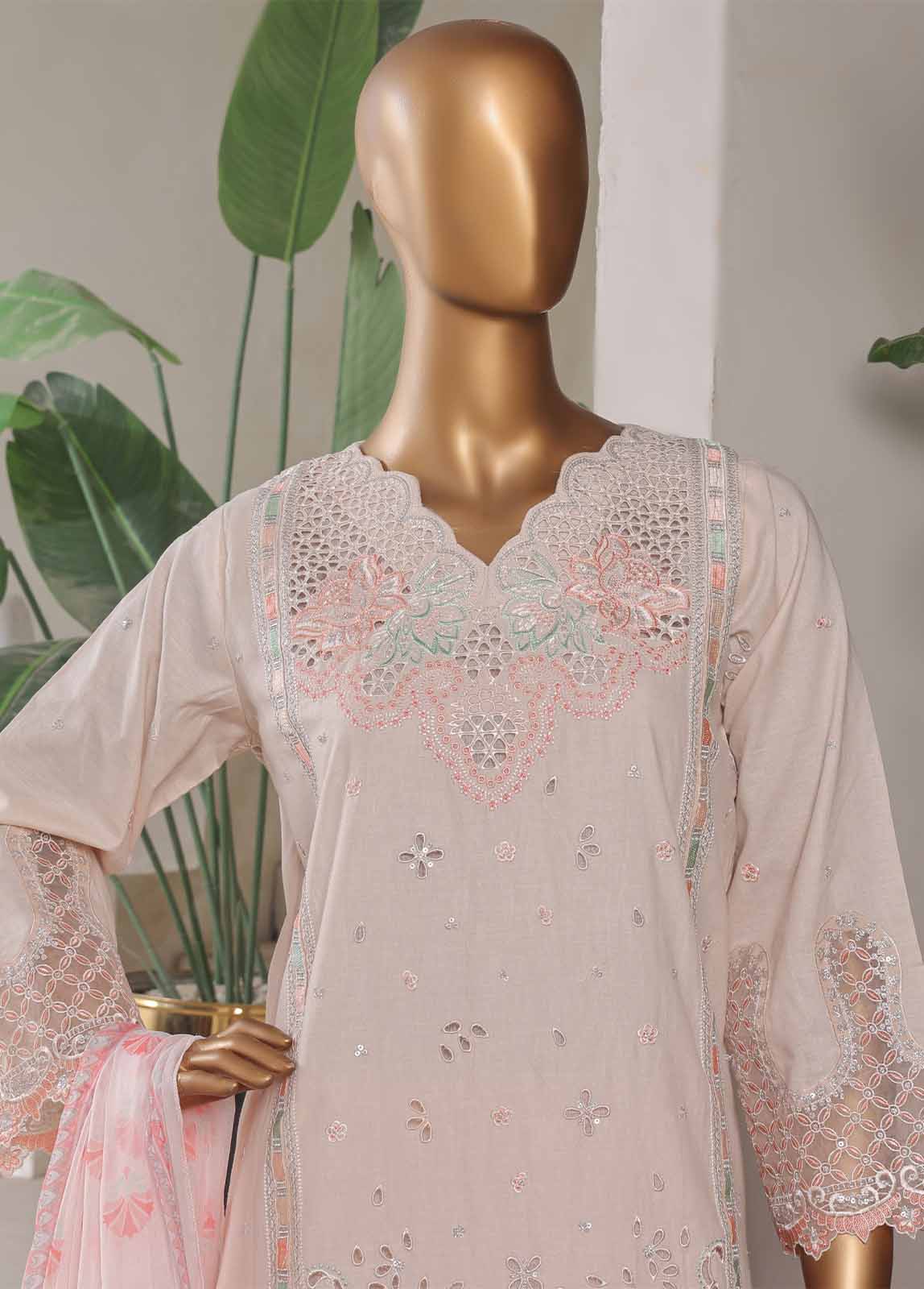 Bin Saeed Fabric - LF-082 A-EMBC R68- 3 Piece Luxury Embroidered Stitched Suit