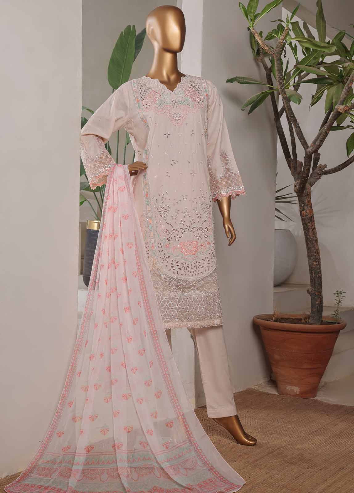 Bin Saeed Fabric - LF-082 A-EMBC R68- 3 Piece Luxury Embroidered Stitched Suit