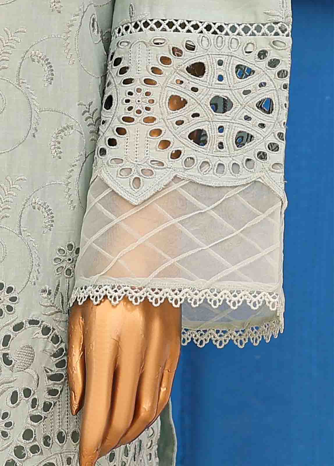 Bin Saeed Fabric - LF-098-3 Piece Chikankari Stitched Suit