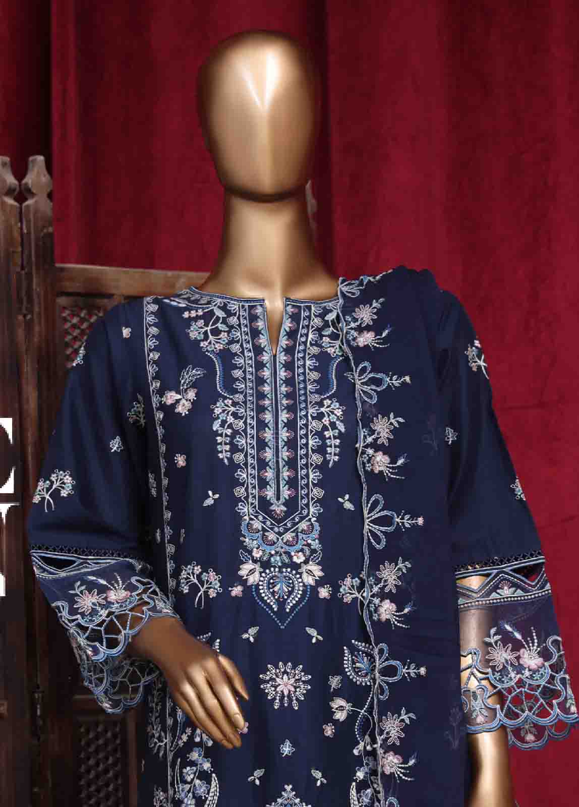 Bin Saeed Fabric - LF-101- 3 Piece Luxury Embroidered Stitched Suit