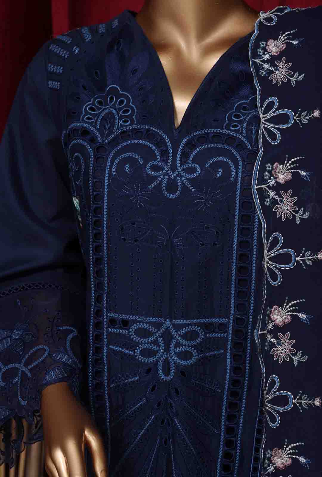 Bin Saeed Fabric - LF-101 B- 3 Piece Luxury Embroidered Stitched Suit