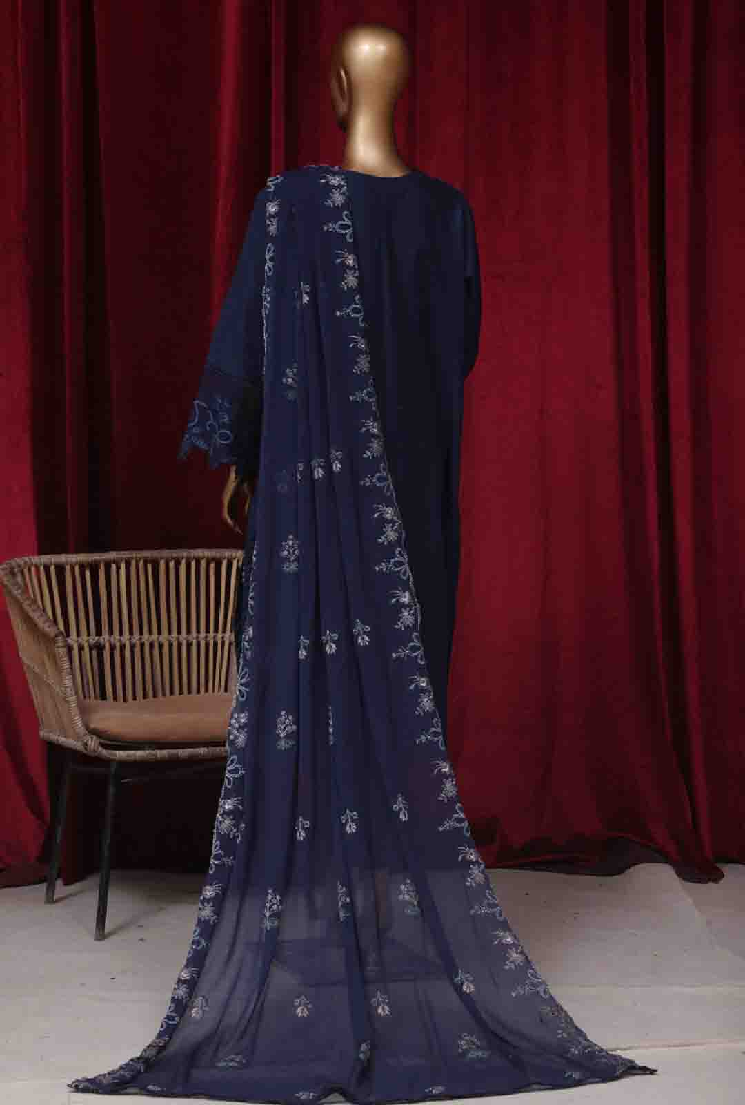 Bin Saeed Fabric - LF-101 B- 3 Piece Luxury Embroidered Stitched Suit