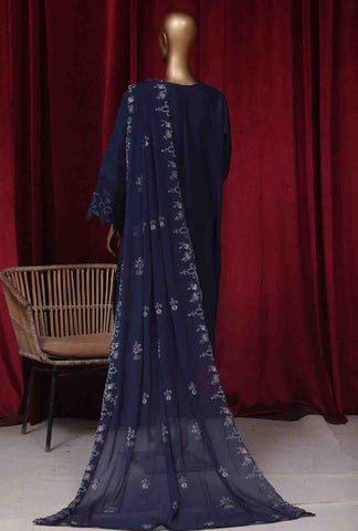 Bin Saeed Fabric - LF-101 B- 3 Piece Luxury Embroidered Stitched Suit
