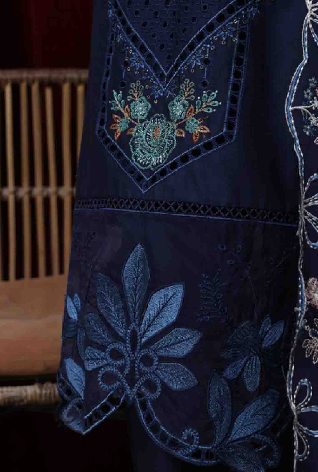 Bin Saeed Fabric - LF-101 B- 3 Piece Luxury Embroidered Stitched Suit