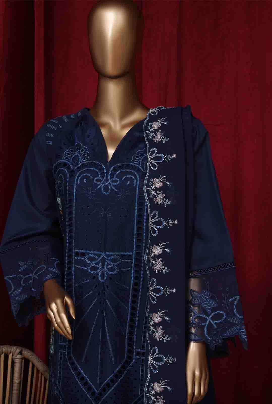 Bin Saeed Fabric - LF-101 B- 3 Piece Luxury Embroidered Stitched Suit