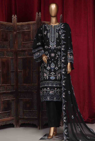 Bin Saeed Fabric - LF-102- 3 Piece Luxury Embroidered Stitched Suit