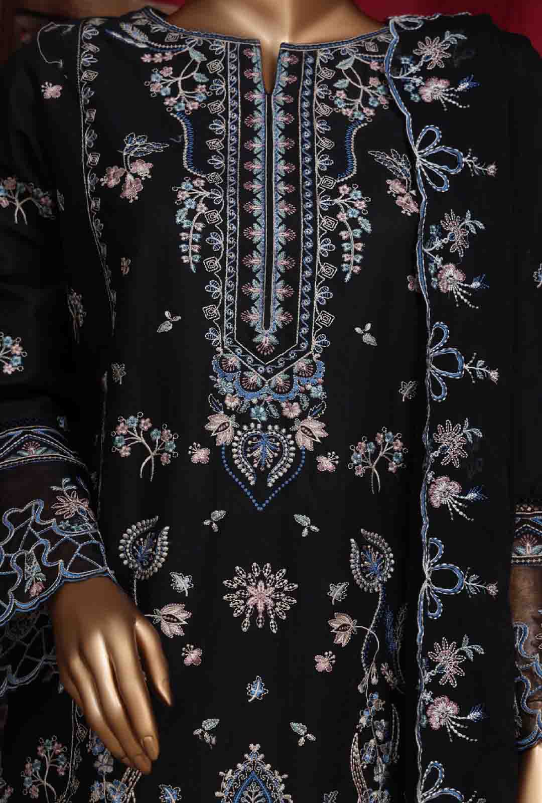 Bin Saeed Fabric - LF-102- 3 Piece Luxury Embroidered Stitched Suit