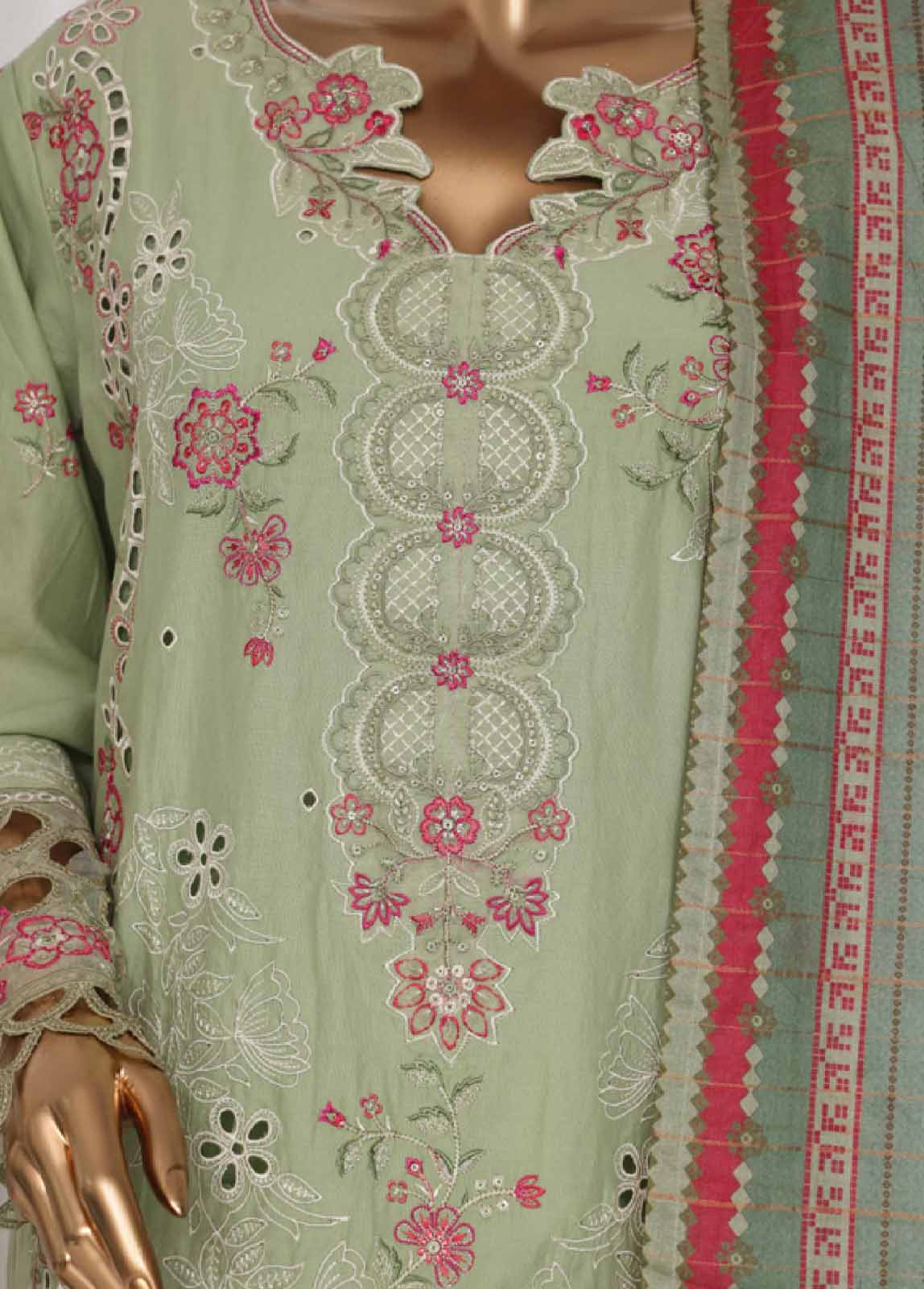 Bin Saeed Fabric - LF-133A- 3 Piece Luxury Embroidered Stitched Suit