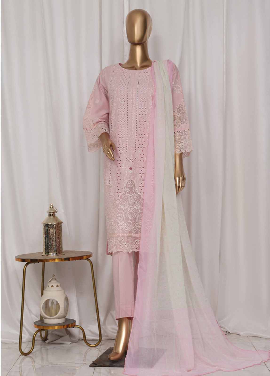 Bin Saeed Fabric - LF-134C- 3 Piece Luxury Embroidered Stitched Suit