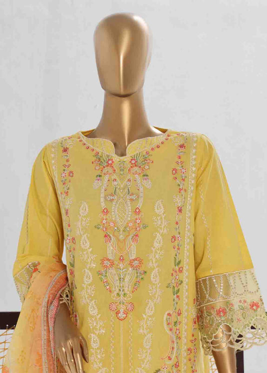 LF-135 F- 3 Piece Luxury Embroidered Stitched Suit