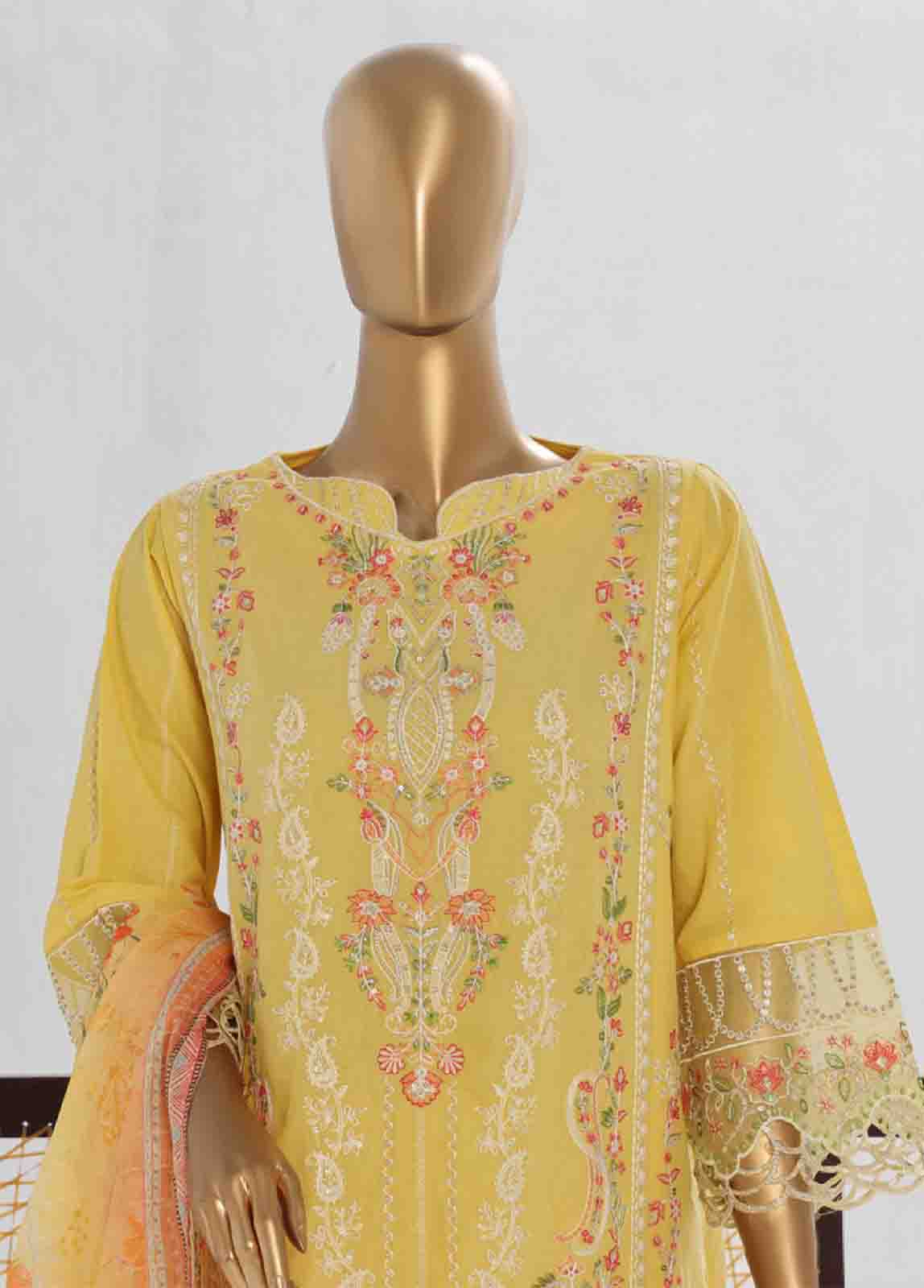 Bin Saeed Fabric - LF-135 F- 3 Piece Luxury Embroidered Stitched Suit
