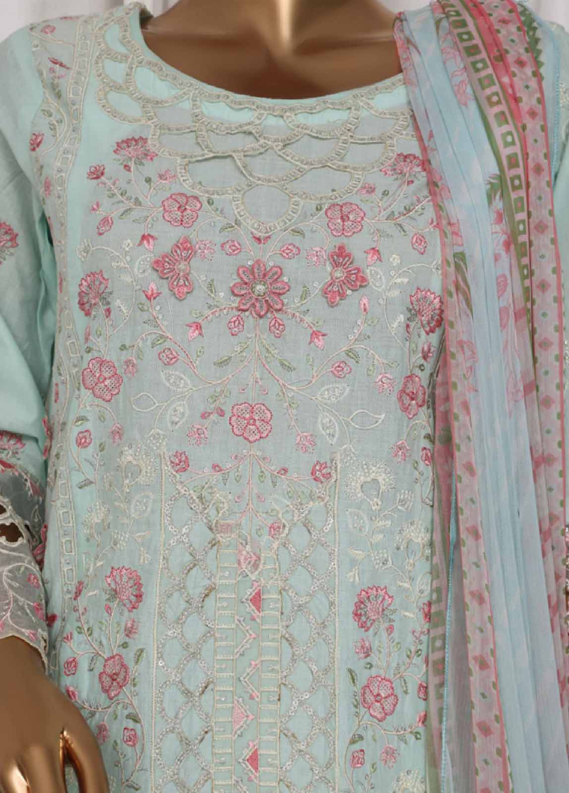 Bin Saeed Fabric - LF-137E- 3 Piece Luxury Embroidered Stitched Suit