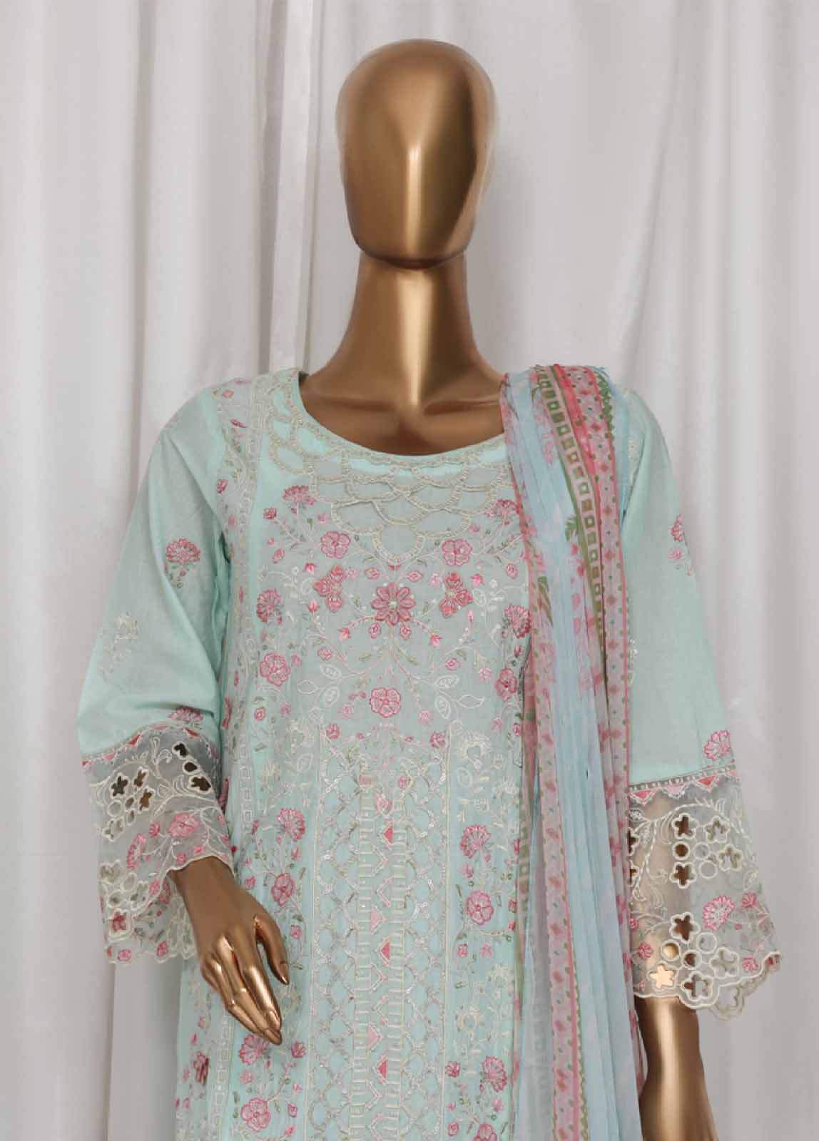 Bin Saeed Fabric - LF-137E- 3 Piece Luxury Embroidered Stitched Suit
