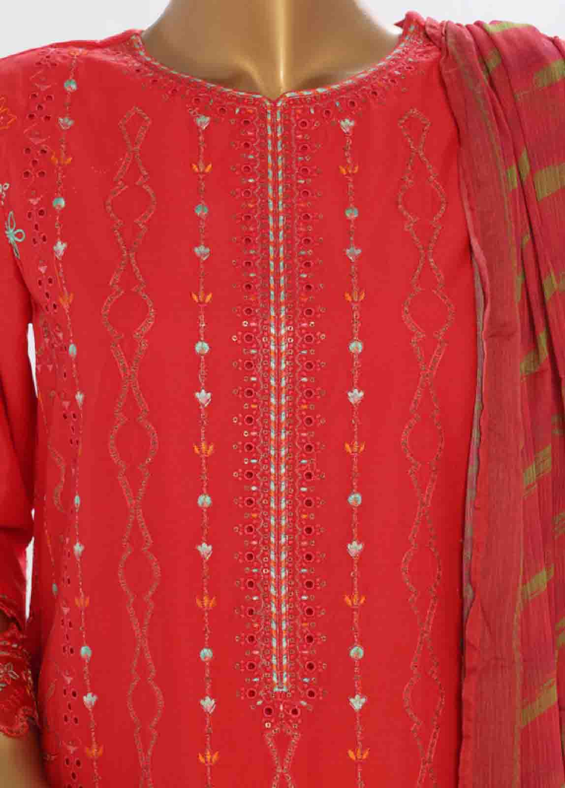 Bin Saeed Fabric - LF-138 R- 3 Piece Luxury Embroidered Stitched Suit