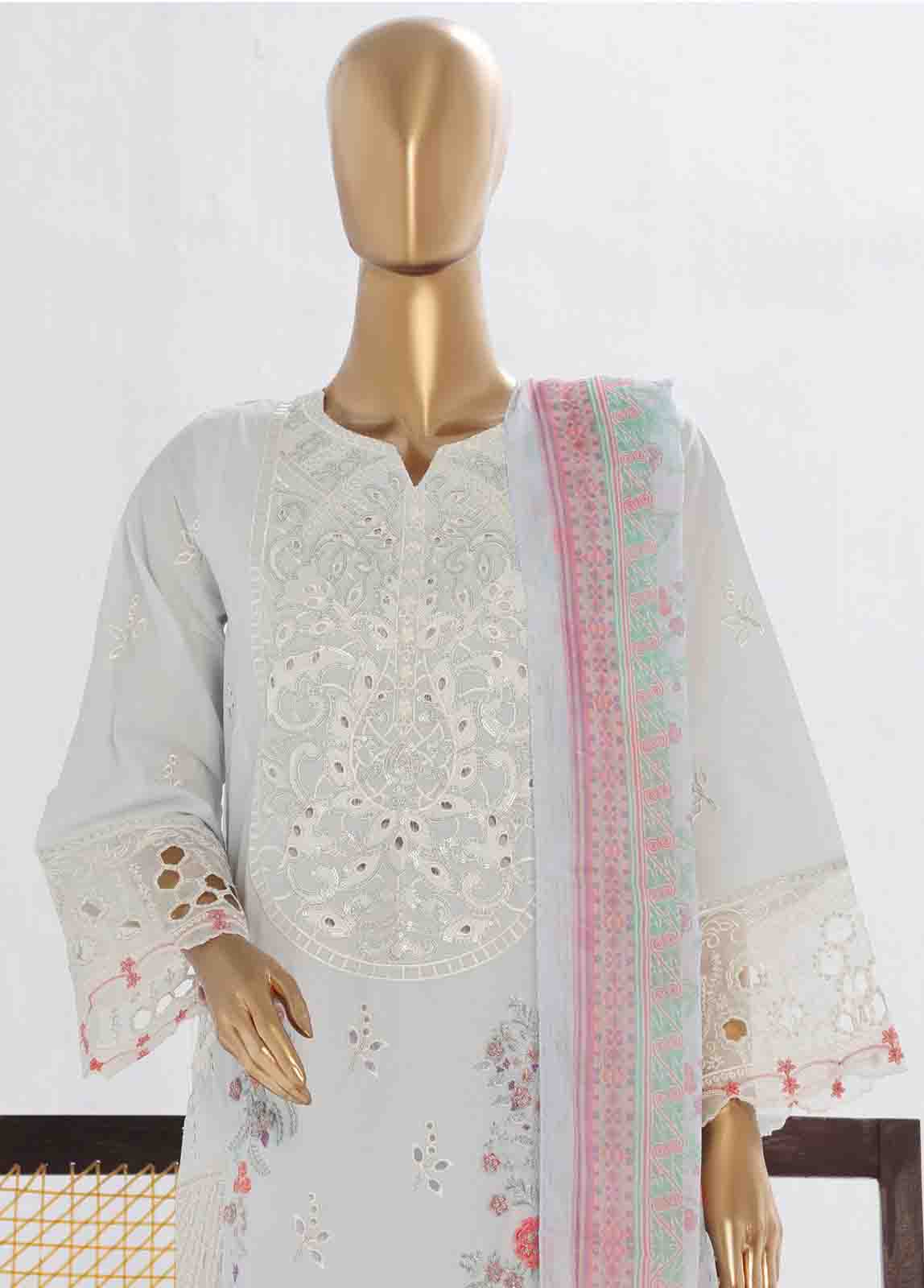 Bin Saeed Fabric - LF-140 R- 3 Piece Luxury Embroidered Stitched Suit