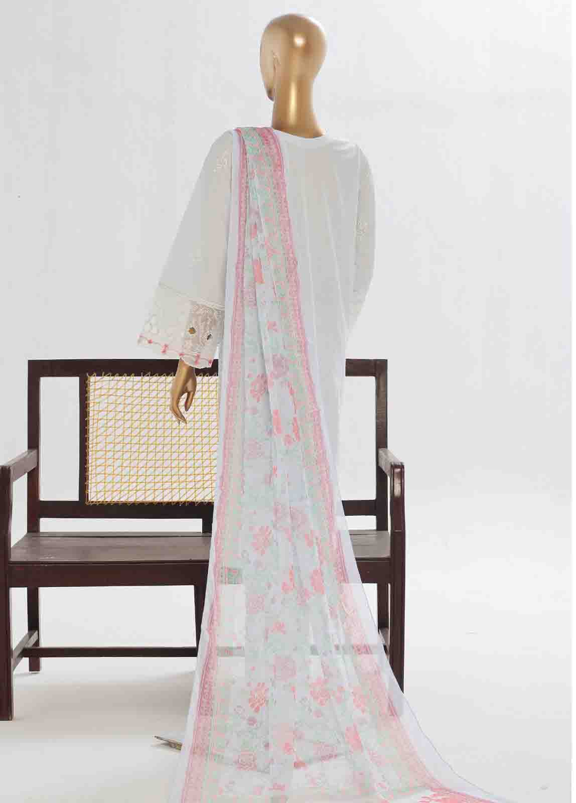 Bin Saeed Fabric - LF-140 R- 3 Piece Luxury Embroidered Stitched Suit