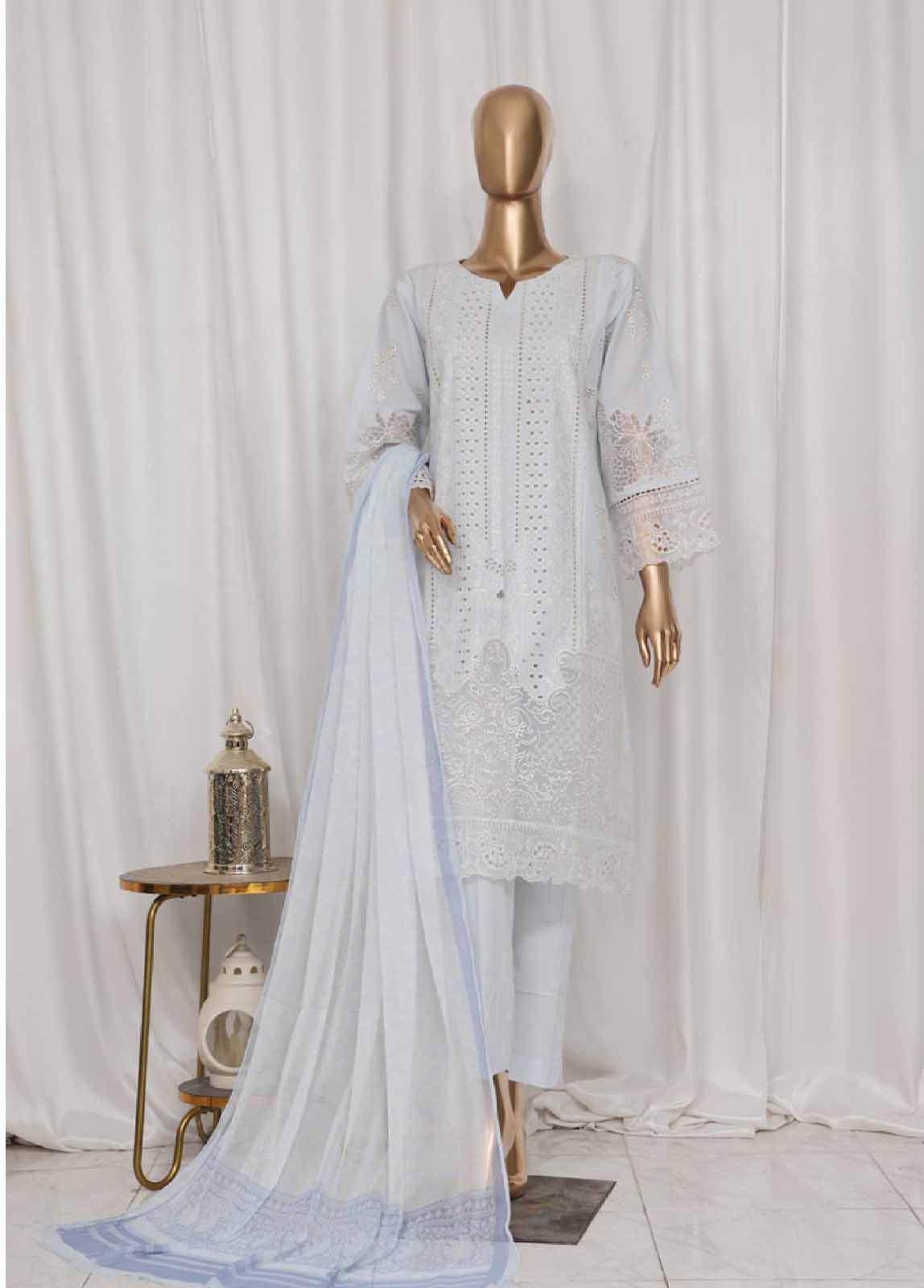 Bin Saeed Fabric - LF-142B- 3 Piece Luxury Embroidered Stitched Suit