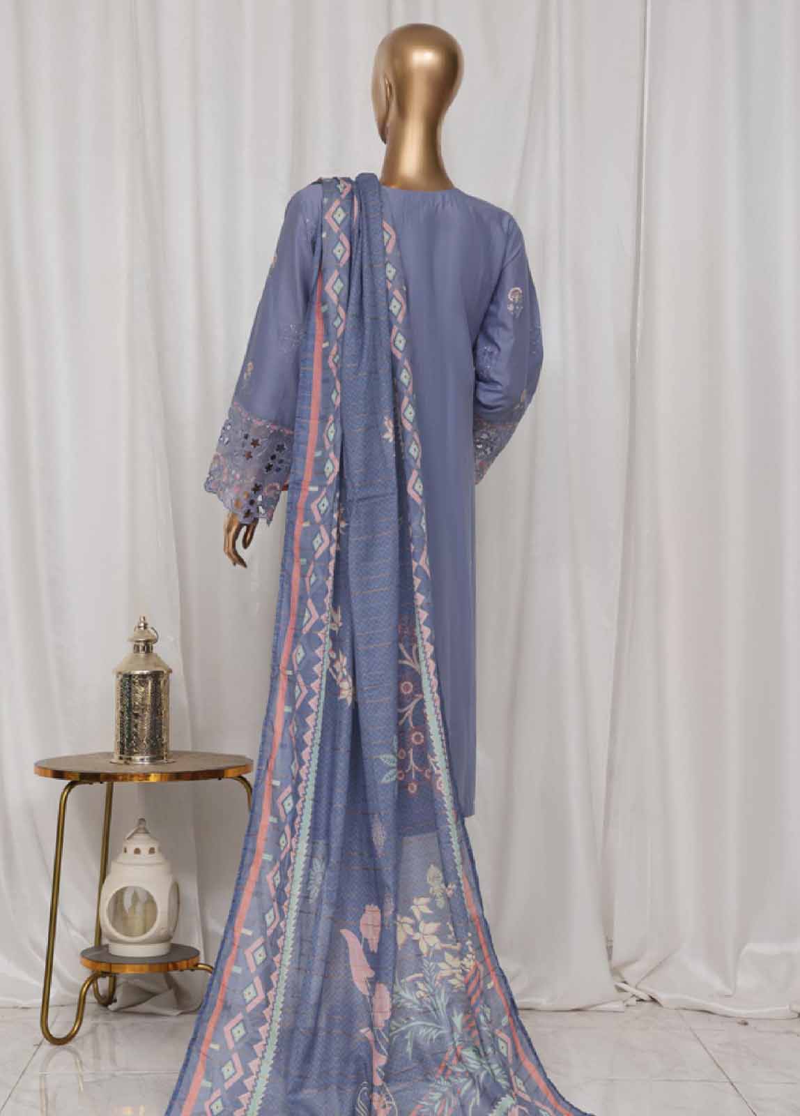 Bin Saeed Fabric - LF-143C- 3 Piece Luxury Embroidered Stitched Suit