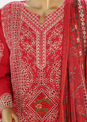LF-0144 R- 3 Piece Luxury Embroidered Stitched Suit