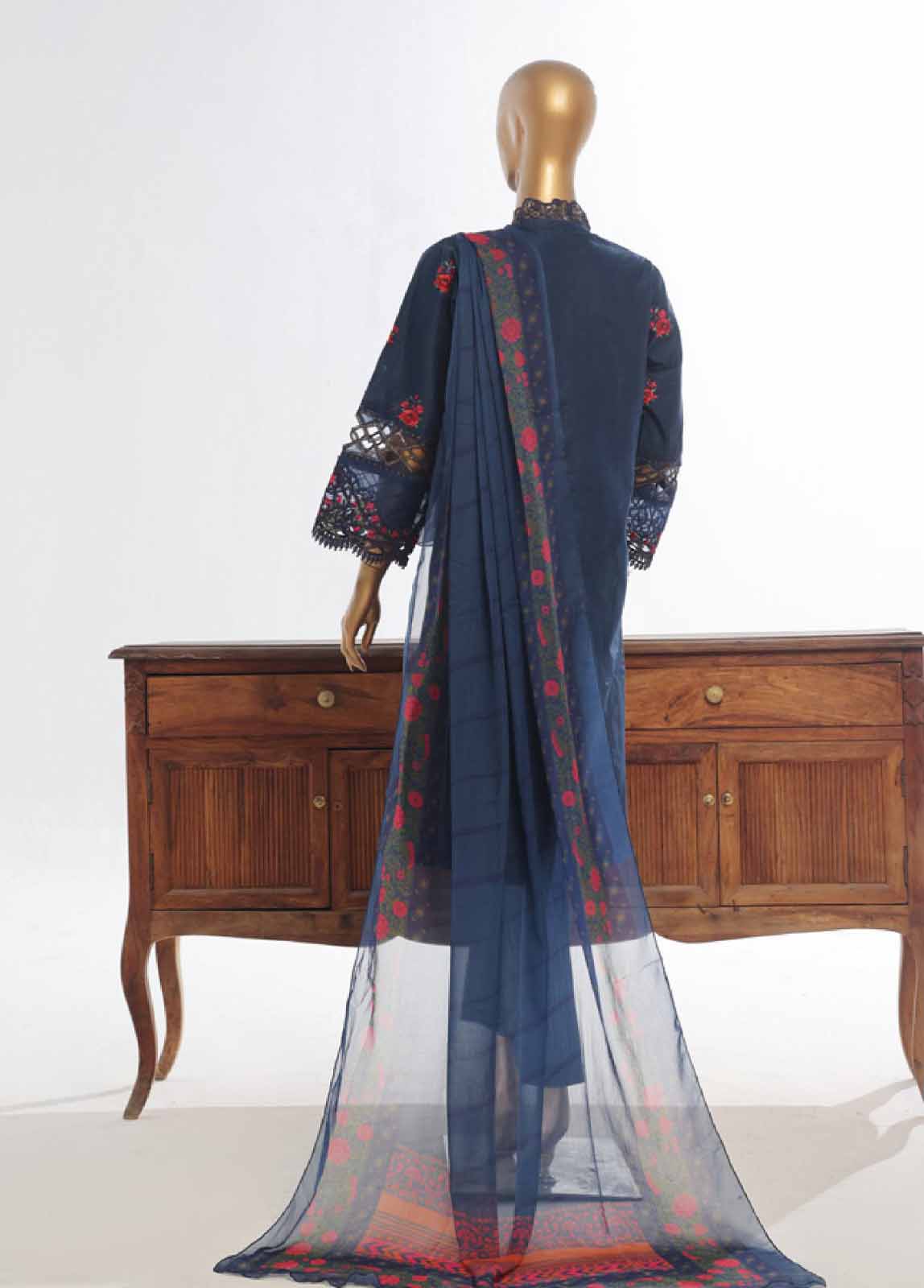 Bin Saeed Fabric - LF-146A- 3 Piece Luxury Embroidered Stitched Suit