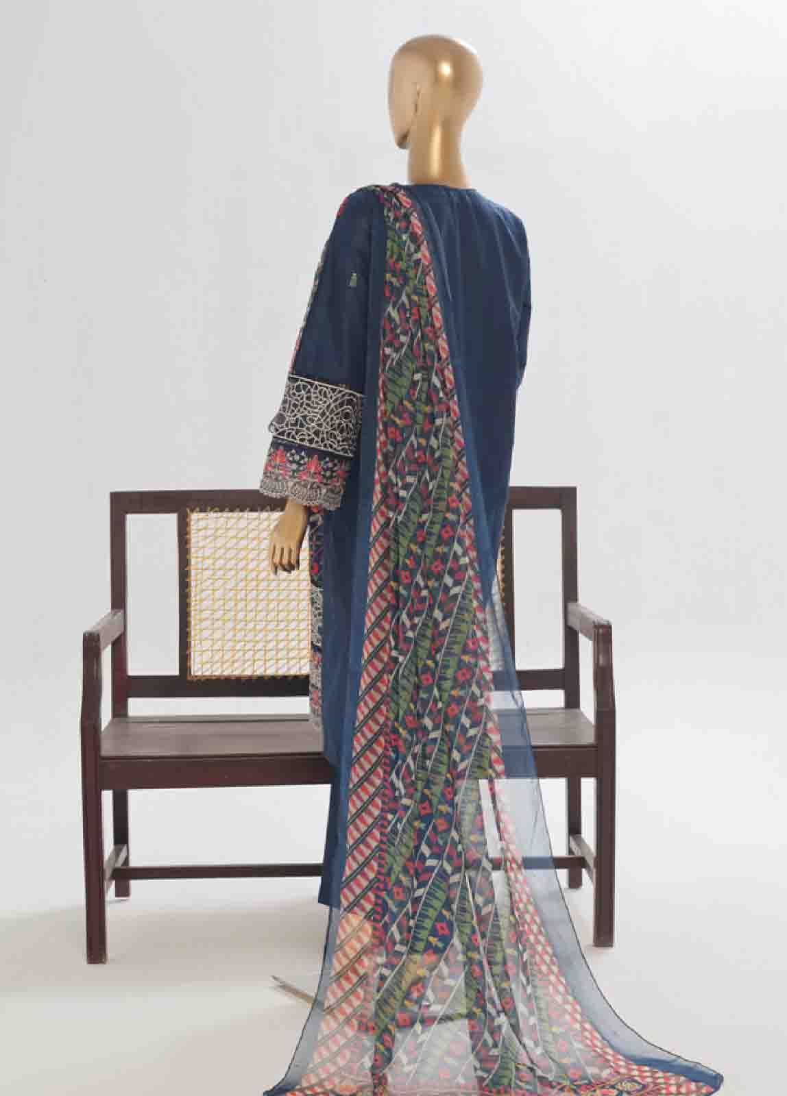 Bin Saeed Fabric - LF-146 F- 3 Piece Luxury Embroidered Stitched Suit