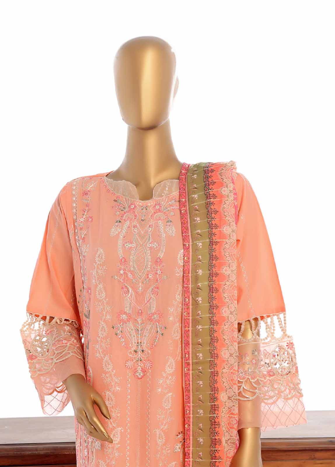 Bin Saeed Fabric - LF-148B- 3 Piece Luxury Embroidered Stitched Suit