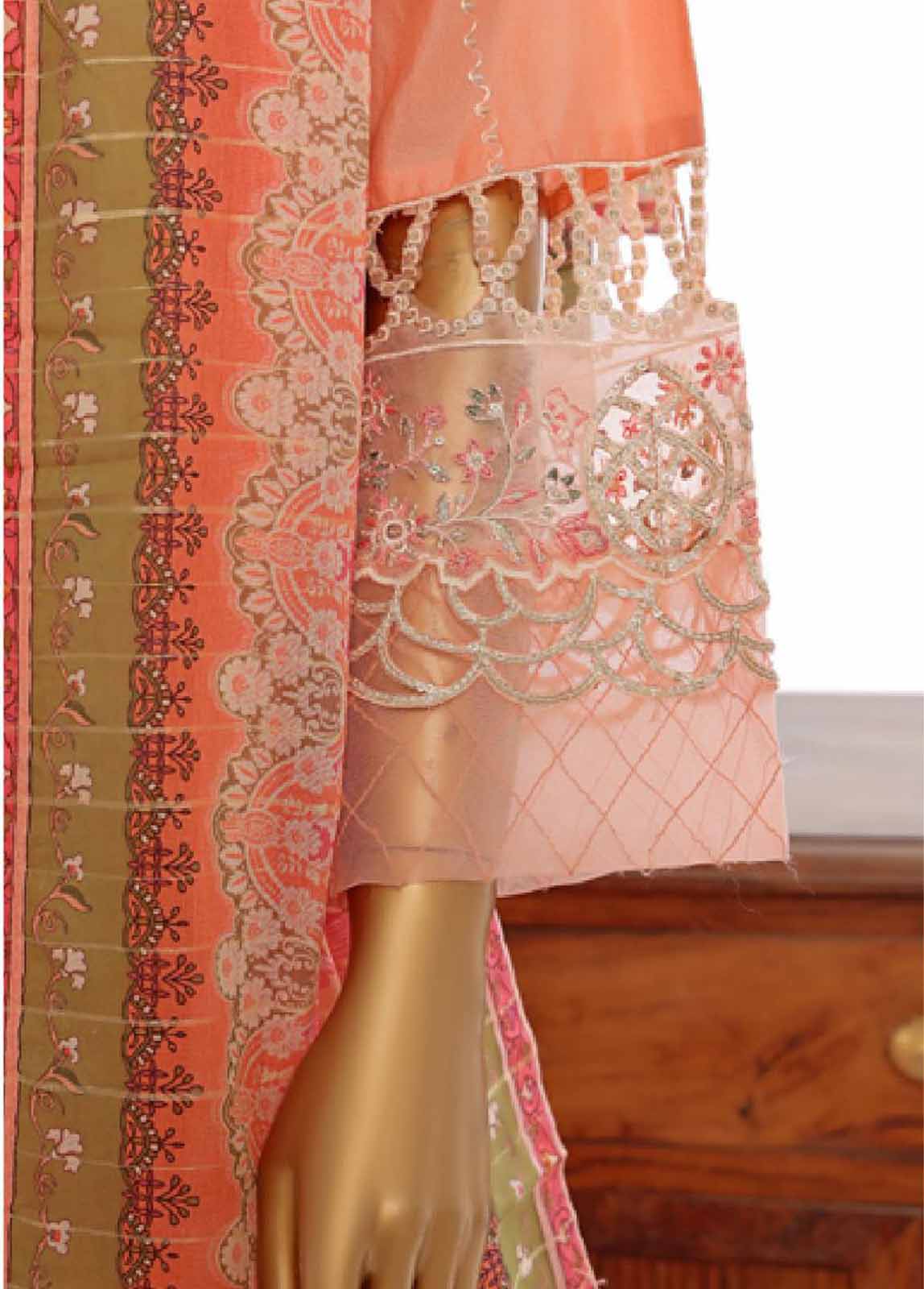 Bin Saeed Fabric - LF-148B- 3 Piece Luxury Embroidered Stitched Suit