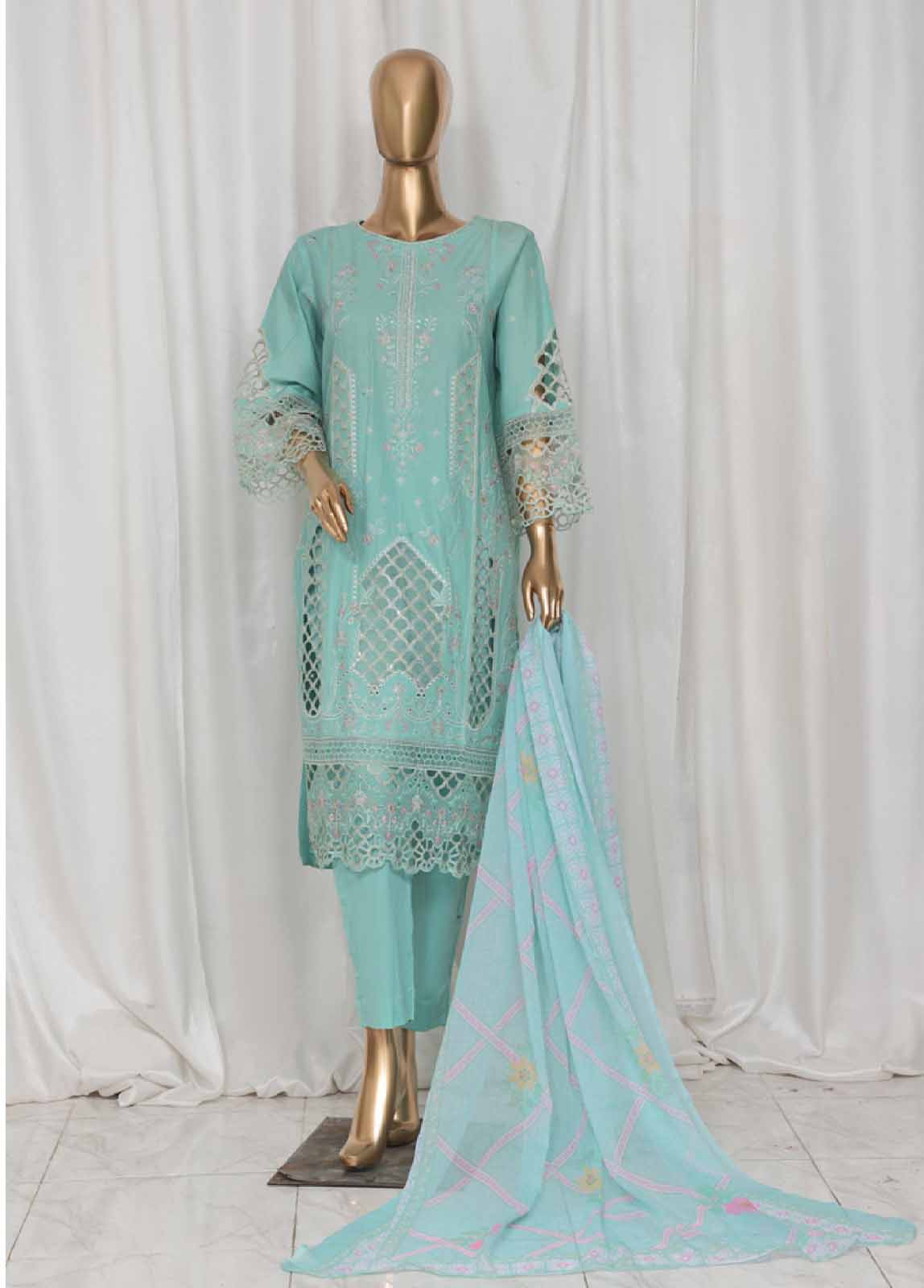 Bin Saeed Fabric - LF-149C- 3 Piece Luxury Embroidered Stitched Suit