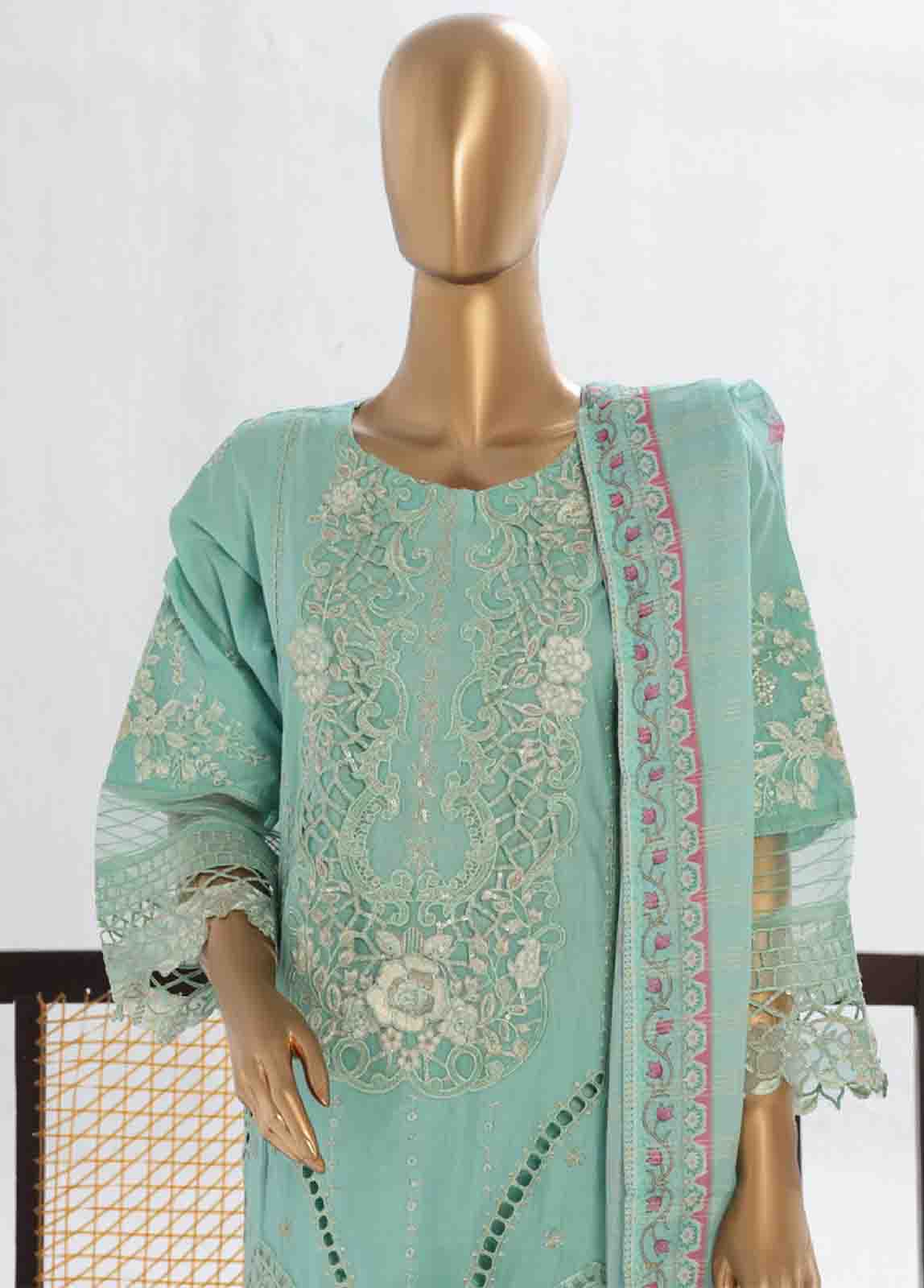 Bin Saeed Fabric - LF-149 F- 3 Piece Luxury Embroidered Stitched Suit