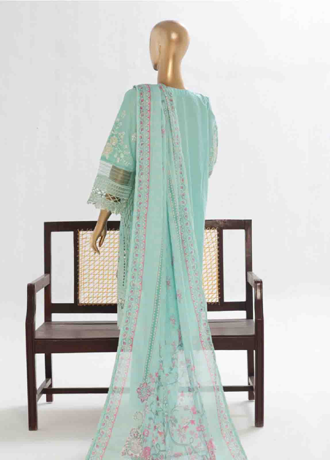 Bin Saeed Fabric - LF-149 F- 3 Piece Luxury Embroidered Stitched Suit